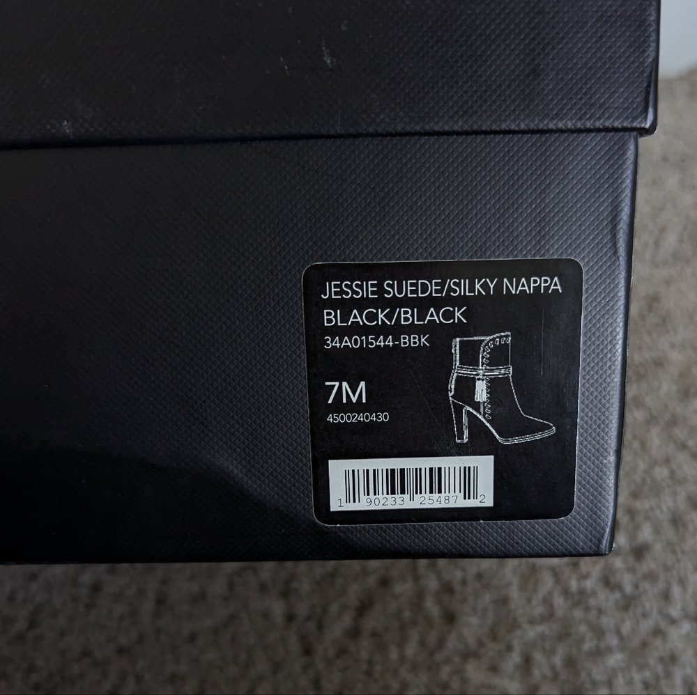 Coach Jessie Suede Silky Nappa Black Tassel Heeled Boots sz 7 - Picture 10 of 10